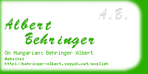 albert behringer business card